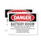 Signmission Battery Room Authorized Personnel Only Danger Sign, Plastic, 14in W x 10in L, 2PK OS-2PACK-DS-P-1014-L-1843 - alternate 1